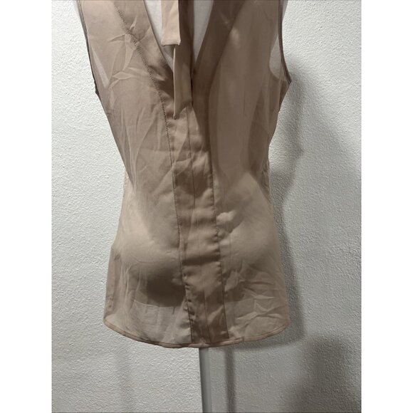 Studio Y Sequin Chiffon Sleeveless Top with Bow Tie Back & Rose Pattern Size M - Picture 6 of 14